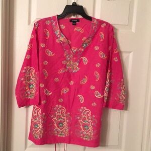 Pink Paisley Tunic Top